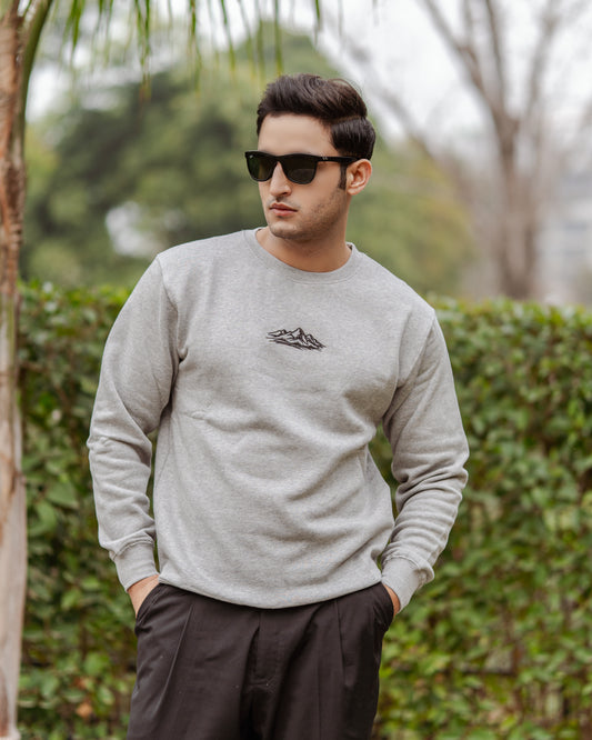 GREY CREW NECK PREMIUM SWEATSHIRT | UNISEX