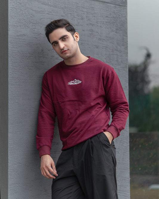 MAROON CREW NECK PREMIUM SWEATSHIRT | UNISEX